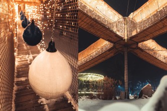 Linowa wioska w śniegu