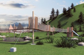 Wizualizacja smart parku linowego w terenie